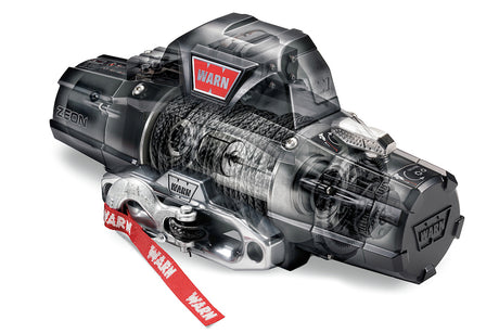 Einblick in das Innenleben der WARN Zeon 12S – schräger Blick auf Motor und Getriebe