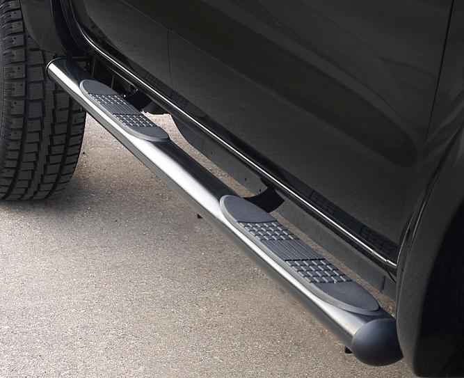 Seitenbügel mit Stufen Oval Schwarz Matt