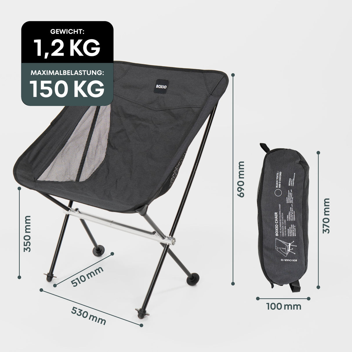 2er-Set BOXIO CHAIR I Campingstuhl-Set in SOLO UP