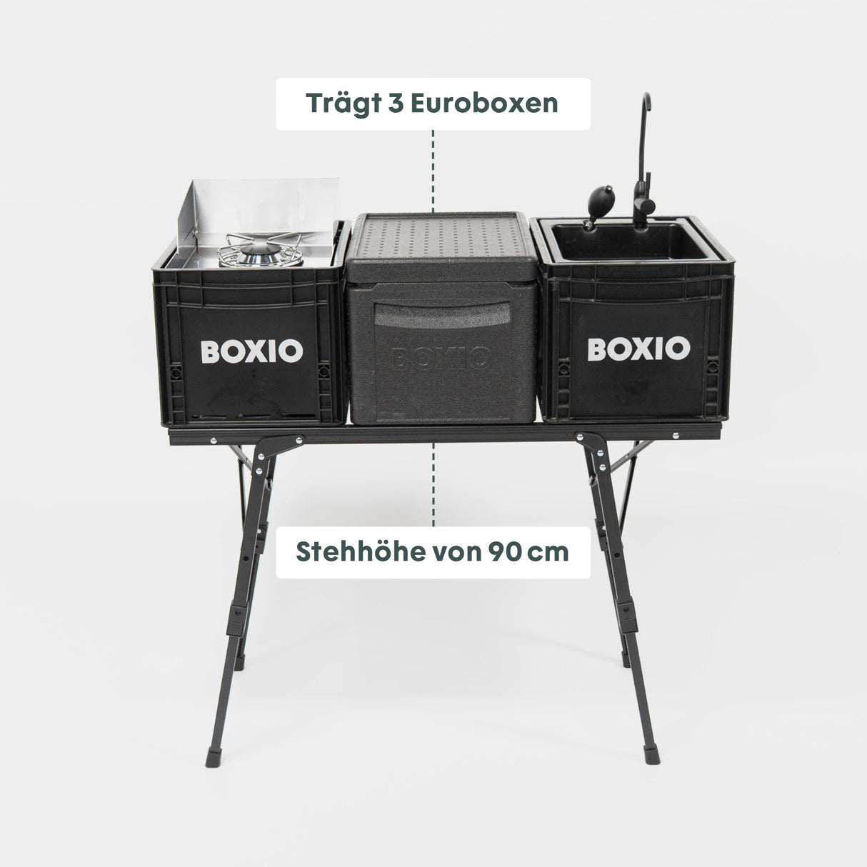 BOXIO KITCHEN PLUS I Mobile Outdoorküche mit Stehhöhe