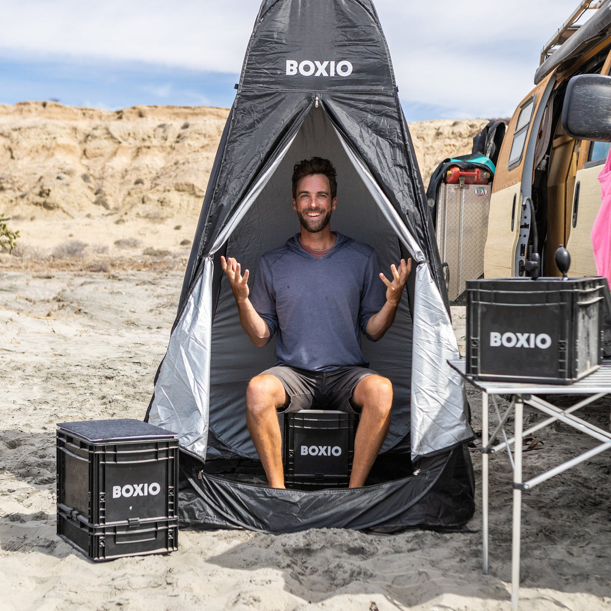 BOXIO SANITARY PLUS | Mobiles Badezimmer mit TENT