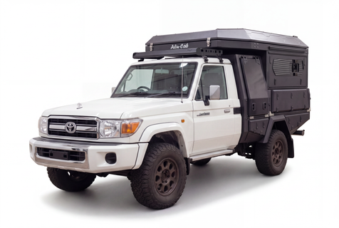 AluBlack Flatbed mit Stauboxen für Toyota Land Cruiser 79 Einzelkabine, Kit für Alu-Cab ModCAP