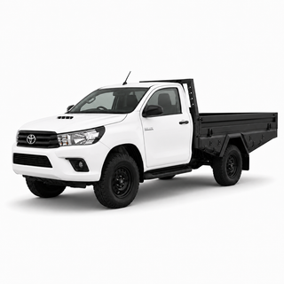 AluBlack Flatbed mit Seitenklappen für Toyota Hilux 2016+ Einzelkabine