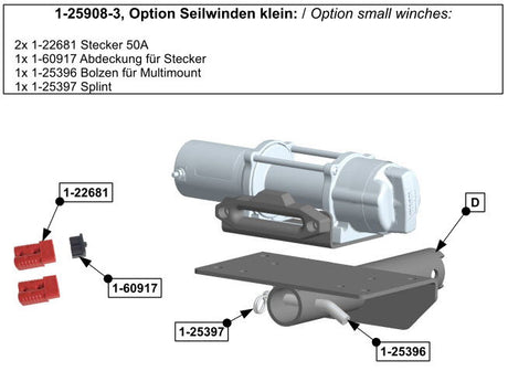 Option für kleine Seilwinden am Hidden Multi-Mount