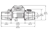 Abmessungen der Zeon 10 Seilwinde