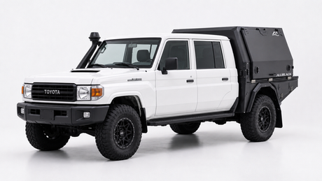 AluBlack Flatbed mit 3/4-Canopy für Toyota Land Cruiser 79 Doppelkabine