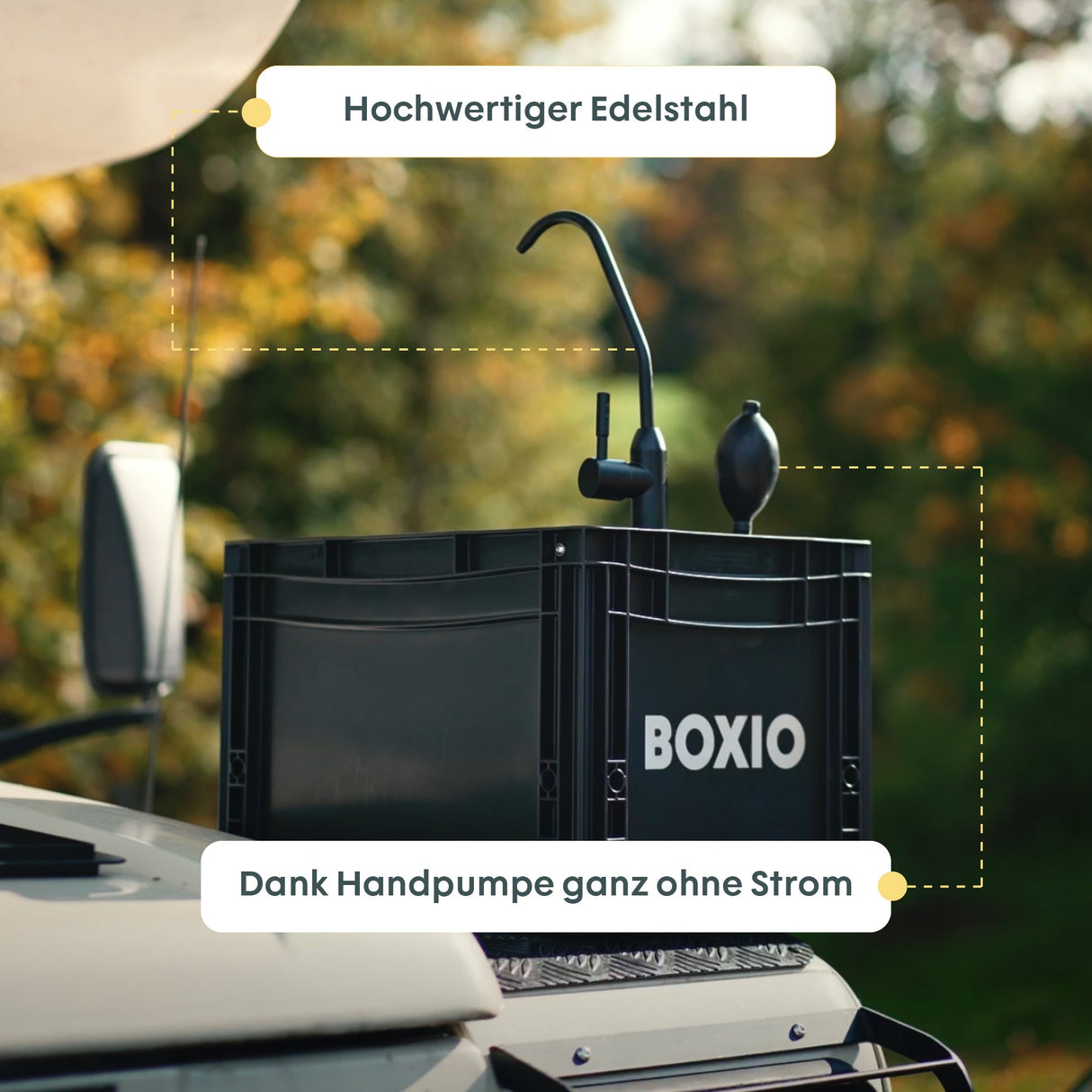 BOXIO WASH MAX+ | Camping Waschbecken und Wasserfilter-System