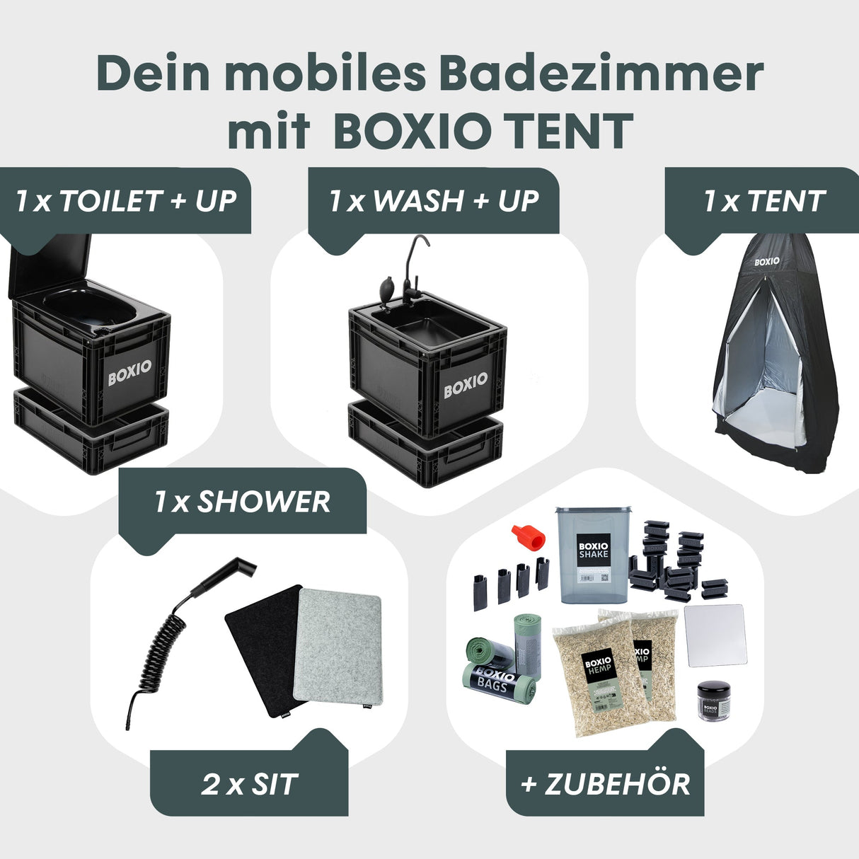 BOXIO SANITARY PLUS  | Mobiles Badezimmer mit TENT