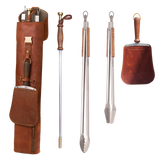 Donkey Long Tong - Komplettes Kit inkl. Grillzangen, Feuerbläser, Paddel und Leder-Transporttasche