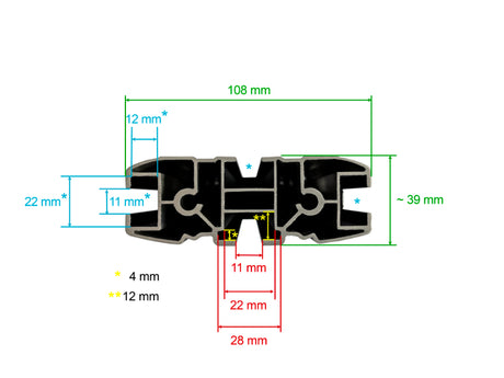 Maße der Reconn Deck Träger von Rhino Rack