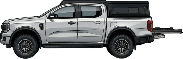 Predator Offroad Ladeflächen-Auszug für Ford Ranger T6-T8 (2011–2022) Doppelkabine