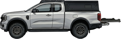 Predator Offroad Ladeflächen-Auszug für Ford Ranger T6-T8 (2011–2022) Extrakabine