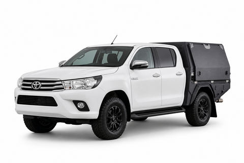 AluBlack Flatbed mit Canopy für Toyota Hilux 2016+ Doppelkabine