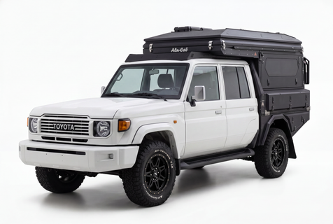 AluBlack Flatbed mit Stauboxen für Toyota Land Cruiser 79 Doppelkabine, Kit für Alu-Cab ModCAP