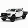 AluBlack Flatbed mit Seitenklappen für Ford Ranger 2023+ Doppelkabine