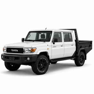 AluBlack Flatbed mit Seitenklappen für Toyota Land Cruiser 79 Doppelkabine