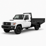 AluBlack Flatbed mit Seitenklappen für Toyota Land Cruiser 79 Einzelkabine