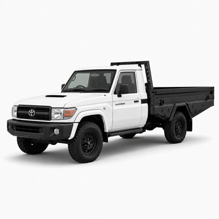 AluBlack Flatbed mit Seitenklappen für Toyota Land Cruiser 79 Einzelkabine