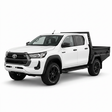 AluBlack Flatbed mit Seitenklappen für Toyota Hilux 2016+ Doppelkabine