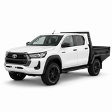 AluBlack Flatbed mit Seitenklappen für Toyota Hilux 2016+ Doppelkabine