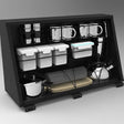 Alu-Cab Seitenfach Universal 750 mit Küchen Set, Schwarz