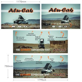 Alu-Cab Merchandise Zelt-Kennzeichnung
