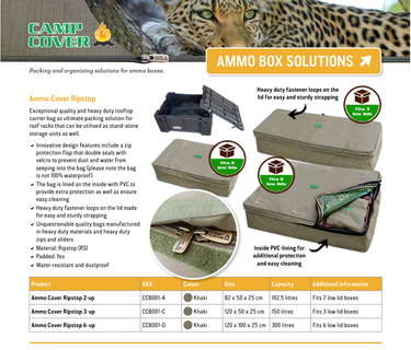 Camp Cover Ammo-Box-Cover für 3 Ammo-Boxen, Schwarz