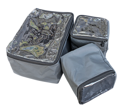 Camp Cover Ammo-Box-Taschen-Set mit durchsichtigem Deckel Aufteilung: 2x Viertel/ 1x Halb, Schwarz