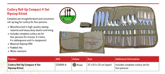Camp Cover Bestecktasche mit Besteck Schwarz