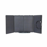 Aufgeklapptes solarpanel