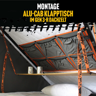 Alu-Cab Bambus Klapptisch im Gen 3-R Dachzelt - Montage