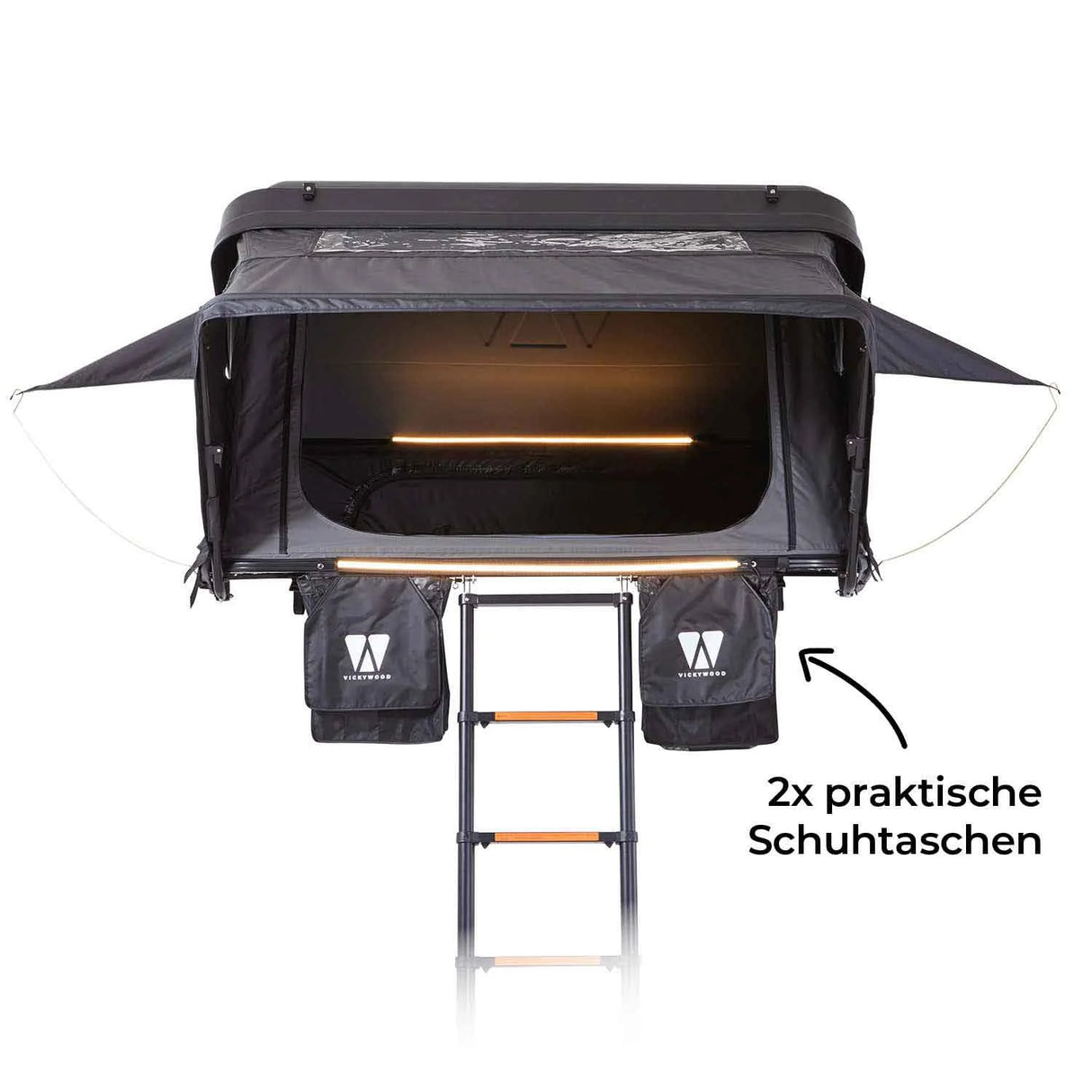 Dachzelt mit Schuhtaschen