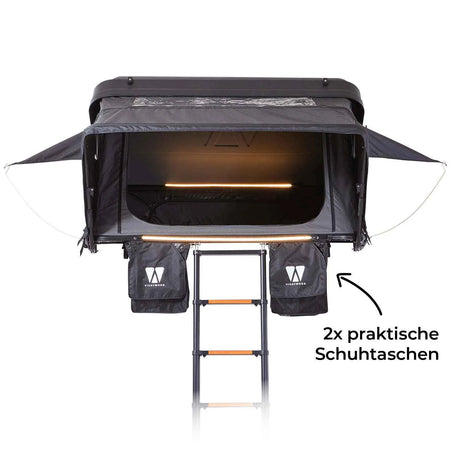 Dachzelt mit Schuhtaschen